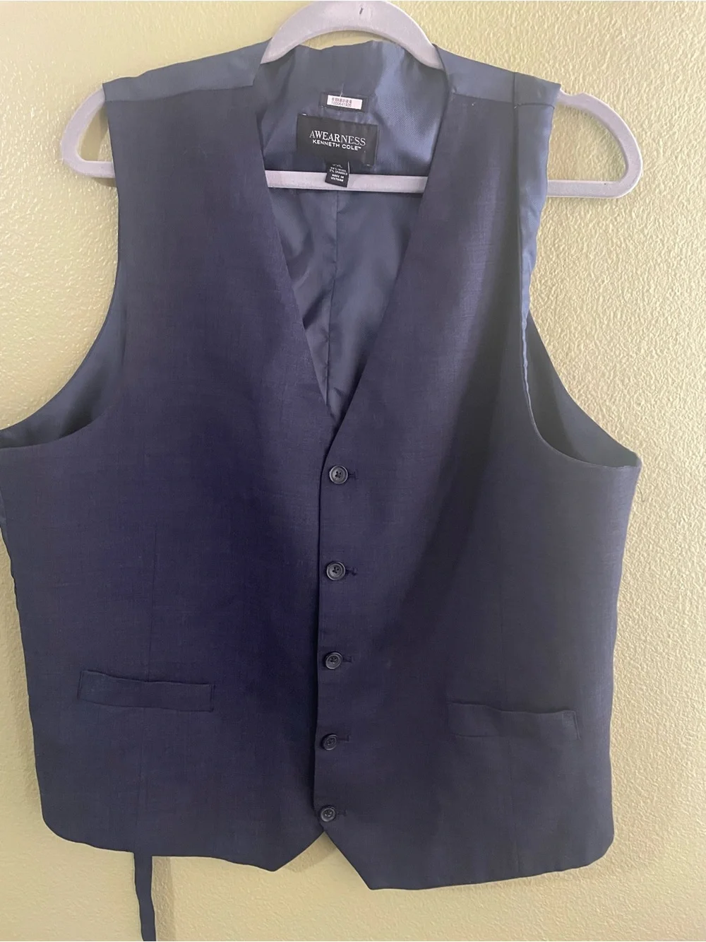 Awearness Kenneth Cole Men's Navy Dress Vest